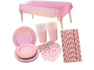 set-de-vaisselle-jetable-rose-pour-25-invites-set-complet-151-pcs-big-0